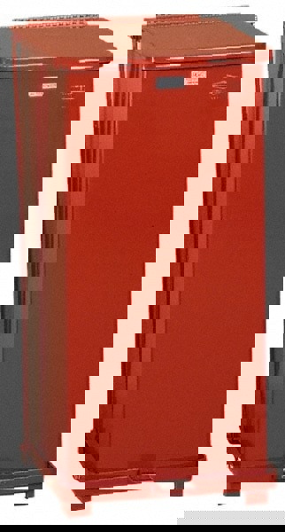 Defenders Heavy-Duty Steel Step Can, 13 gal, Steel, Red